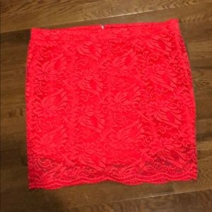 NWT TORRID RED-CORAL LACE PENCIL SKIRT SZ 4